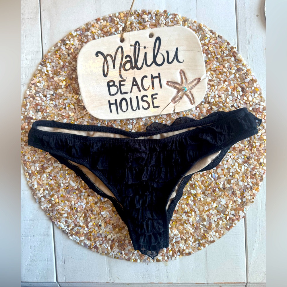Tyler rose black ruffle bikini bottom
